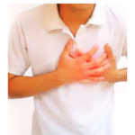 person suffering from chest pain